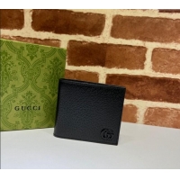 Luxury Discount Gucci GG Marmont Pig-Textured Leather Bi-fold Wallet 428726 Grey 2023
