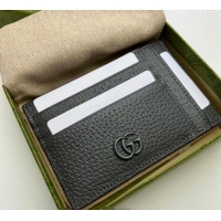 Original Cheap Gucci GG Marmont Pig-Like Leather Card Case 722734 Grey 2023