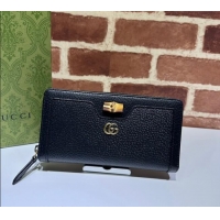 Shop Discount Gucci Diana Jumbo GG Leather Wallet 658634 Black 2023
