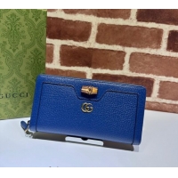 Original Cheap Gucci Diana Jumbo GG Leather Wallet 658634 Blue 2023