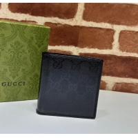 Good Taste Gucci GG Crystal Canvas Bi-Fold Wallet 760320 Black 2023