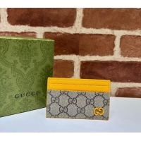 Modern Classic Gucci Card Case with GG Detail 768248 Yellow Leather 2023