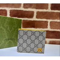 Promotional Gucci Wallet with GG Detail ‎768243 Yellow Leather 2023