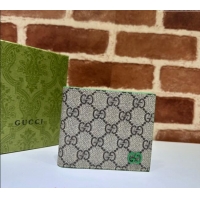 Unique Grade Gucci Wallet with GG Detail ‎768243 Green Leather 2023