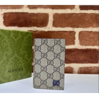 Famous Brand Gucci Long Card Case with GG Detail 768249 Blue Leather 2023