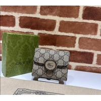 Famous Brand Gucci Petite GG Canvas Medium Wallet 760197 Beige 2023