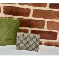 Top Quality Gucci Card case Wallet in Beige Horsebit Striped GG Canvas 774332 2023