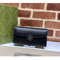Promotional Gucci Petite GG Leather Continental Wallet 762167 Black 2023