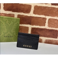 Grade Design Gucci Leather Card case Wallet with Gucci script 773428 Black 2023