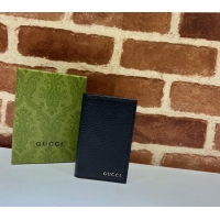 Good Product Gucci Leather Long Card Case with Gucci Logo ‎771159 Black 2024