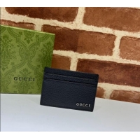 Trendy Design Gucci Leather Card Case with Gucci Logo 771157 Black 2024
