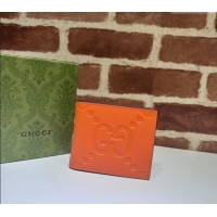 Best Product Gucci Mens Jumbo GG Leather Coin Wallet 739479 Orange 2024