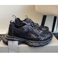 Good Looking Balenciaga 3XL Fishnet Sneakers in Strass Mesh Black 0219076
