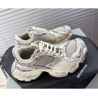 Classic Hot Balenciaga Stapler Sneakers in Mesh White/Grey 0604058