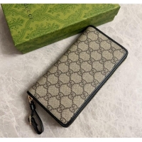 Well Crafted Gucci GG Canvas Emblem Long Wallet with Strap 821803 Beige/Black 2024