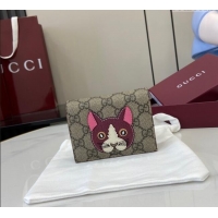 Best Price Gucci GG Canvas Mini Compact Wallet with Cat Detail 818767 Cat 2025