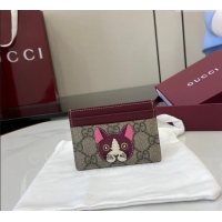 Buy Discount Gucci Bi-Color GG Canvas Card Case Wallet with Cat Detail 818769 2025