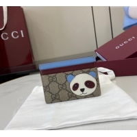 Shop Discount Gucci Bi-Color GG Canvas Card Case Wallet with Panda Detail 818769 2025