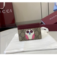 Good Taste Gucci Bi-Color GG Canvas Card Case Wallet with Owl Detail 818769 2025