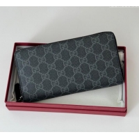 Big Discount Gucci Mens GG Canvas Zip Around Wallet 821207 Black 2025
