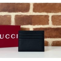 Famous Brand Gucci Mens GG Emblem Embossed Caed Case Wallet 818952 Black 2025
