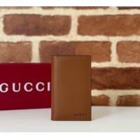 Promotional Gucci Mens GG Emblem Bi-Fold Embossed Card Case Wallet 818953 Brown 2025