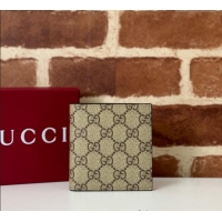 Big Discount Gucci Mens GG Emblem Bi-Fold Wallet 821206 Beige 2025
