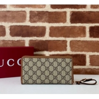 Most Popular Gucci GG Canvas Emblem Zip Around Wallet 819122 Brown 2025