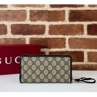 Best Quality Gucci GG Canvas Emblem Zip Around Wallet 819122 Black 2025