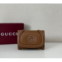 Fashion Discount Gucci Blondie Wallet in Calf Leather 818811 Brown 2025
