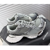 Buy New Cheap Balenciaga Stapler Sneakers in Mesh Grey/Silver 0604059