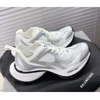 Durable Balenciaga Circuit Sneakers in Mesh White/Silver 0604064