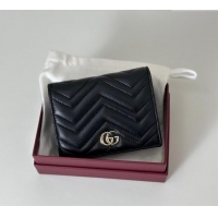 Fashion Discount Gucci GG Marmont Leather Small Wallet 466492 Black 2025