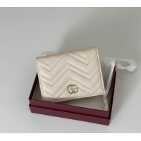 Cheapest Gucci GG Marmont Leather Small Wallet 466492 White 2025