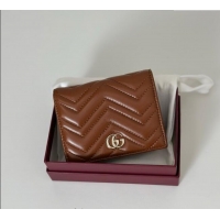 Market Sells Gucci GG Marmont Leather Small Wallet 466492 Brown 2025