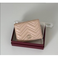 Stylish Cheap Gucci GG Marmont Leather Small Wallet 466492 Light Pink 2025