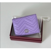 Best Product Gucci GG Marmont Leather Small Wallet 466492 Purple 2025