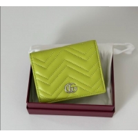 Famous Brand Gucci GG Marmont Leather Small Wallet 466492 Bright Green 2025
