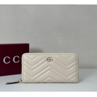 Well Crafted Gucci GG Marmont Leather zip around wallet 837758 White 2025