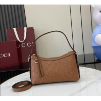 Well Crafted Gucci GG Emblem Leather Small Shoulder Bag 847450 Brown 2025