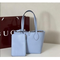 Famous Brand Gucci Totissima small reversible tote bag 839124 Light Blue 2025