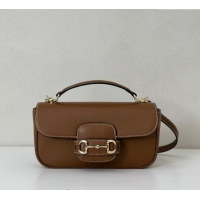 Buy Discount Gucci Horsebit 1955 Leather Small Top Handle Bag 815206 Brown 2025
