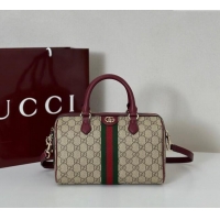 Buy Cheap Gucci Ophidia GG Canvas Medium Boston Bag 836825 Ancora Red 2025