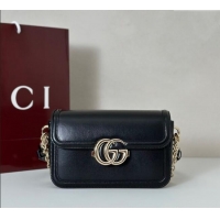 Top Quality Gucci Go Leather small shoulder bag 826761 Black 2025