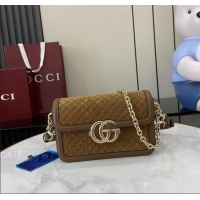 Top Quality Gucci Go Suede small shoulder bag 826761 Brown 2025