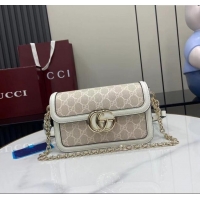Super Quality Gucci Go GG Canvas small shoulder bag 826761 Grey 2025