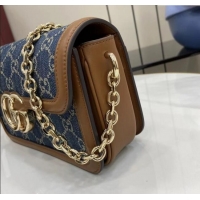 Super Quality Gucci Go GG Denim small shoulder bag 826761 Blue 2025