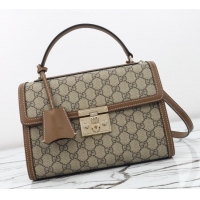 Promotional Gucci Padlock GG Canvas medium top handle bag 838998 Beige/Brown 2025