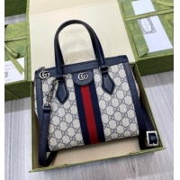 Top Quality Gucci Ophidia Small GG Canvas Tote Bag 547551 Beige/Blue 2025