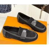 Shop Duplicate Louis Vuitton Soho Flat Loafers in Epi Suede Black 2025 1AGZTY
